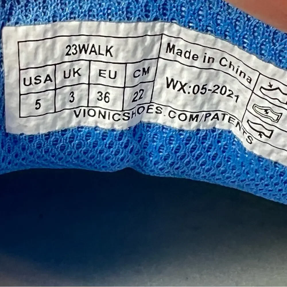 Vionic 23Walk Classic Walking Sneakers Size 5 Blue Azure Suede Arch Support Bio